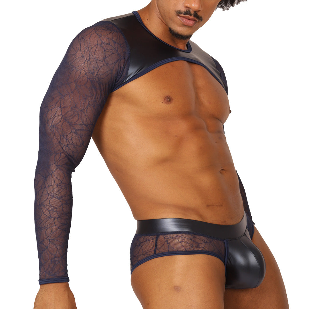 Passione Blue Harness vista frontal de Gigo Underwear