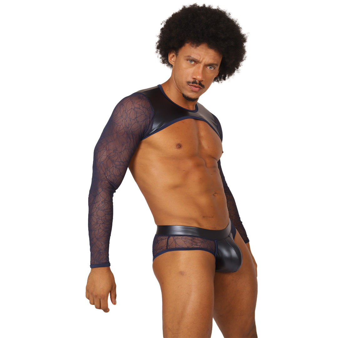 Passione Blue Harness en modelo de Gigo Underwear