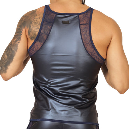 Passione Blue Tank vista frontal de Gigo Underwear