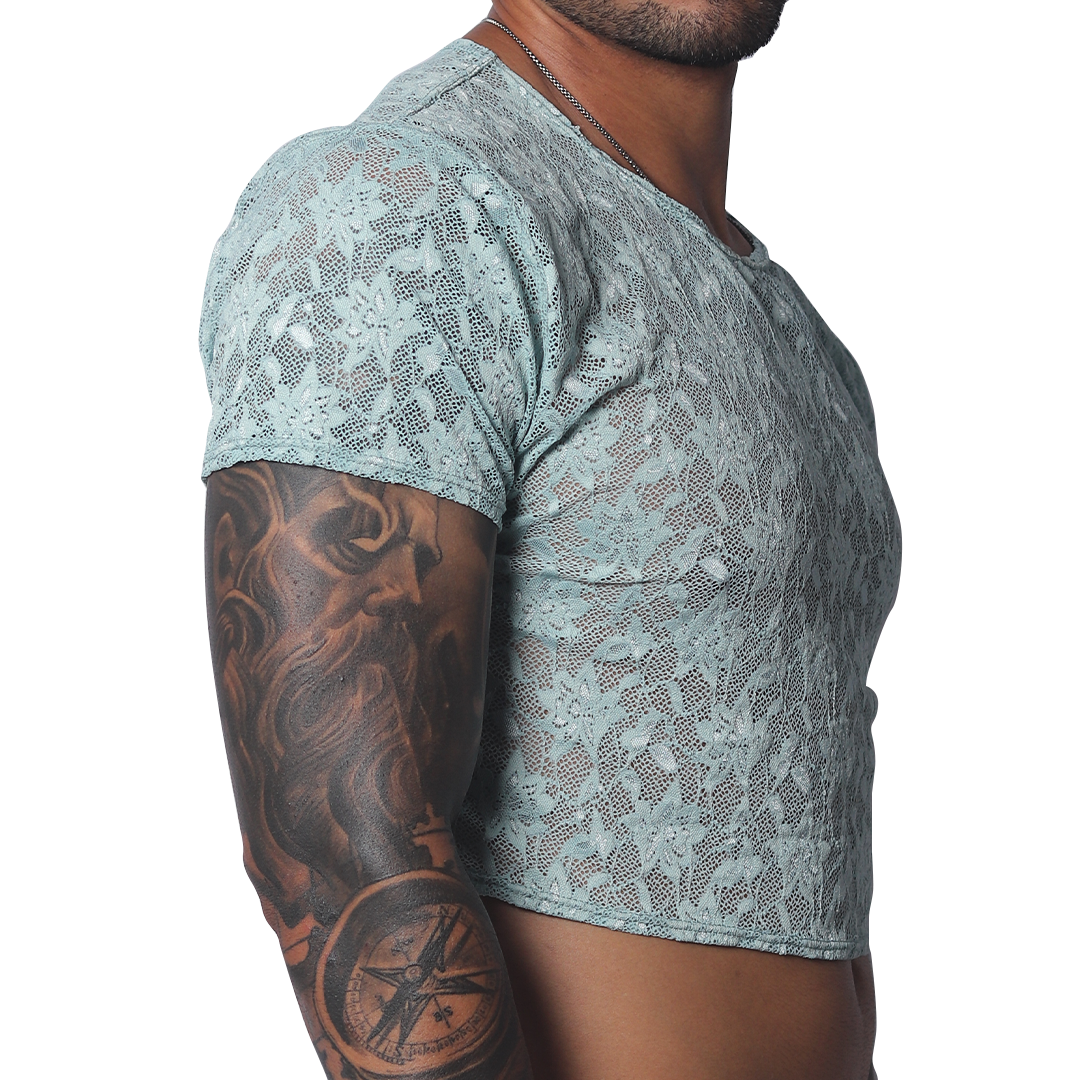 Prolix Aqua Croop Top vista frontal de Gigo Underwear