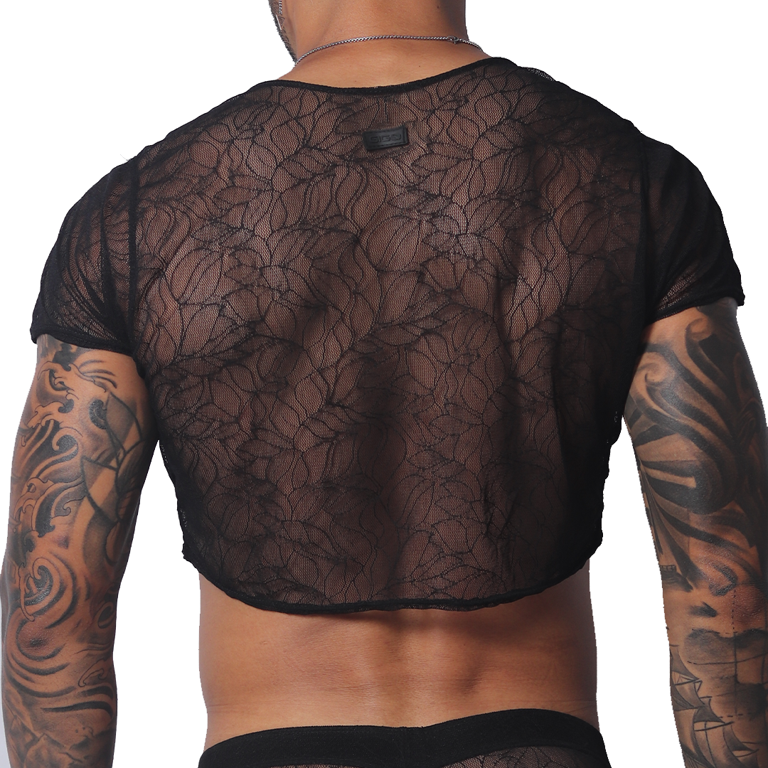 Prolix Black Croop Top vista posterior de Gigo Underwear