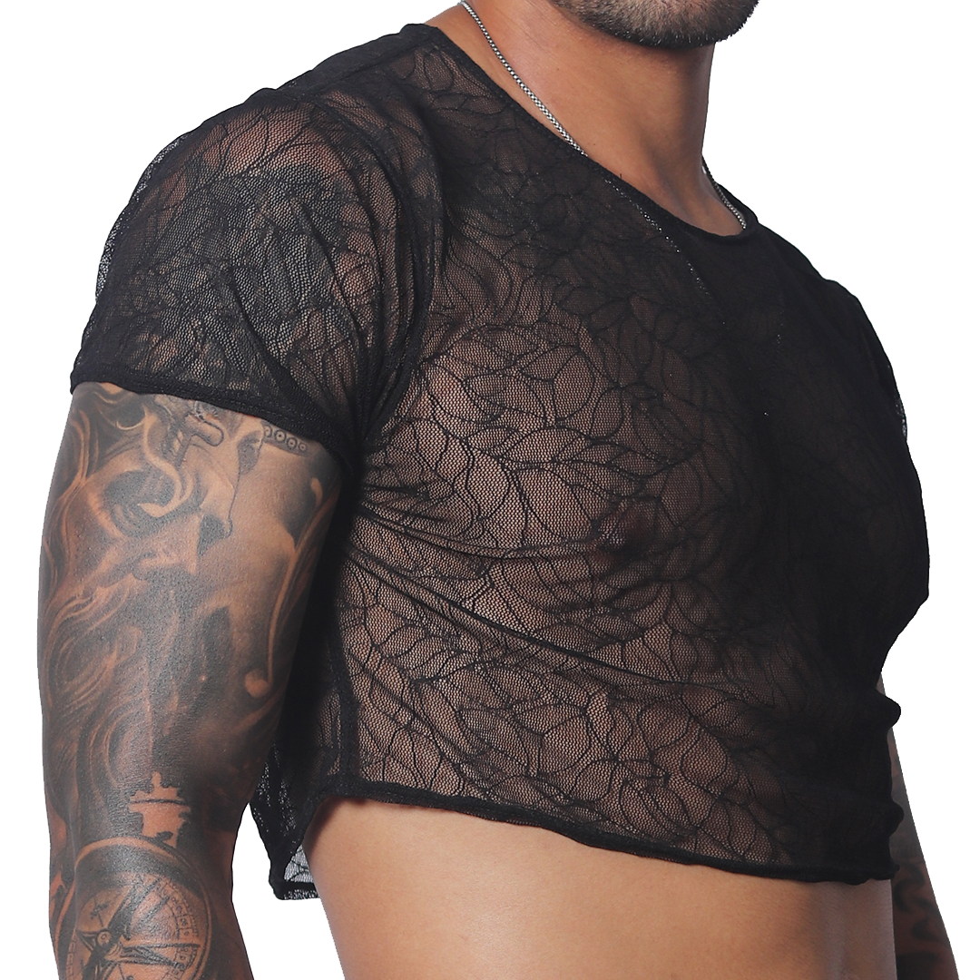 Prolix Black Croop Top vista frontal de Gigo Underwear