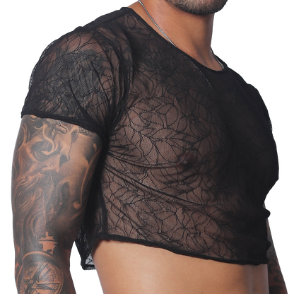 Prolix Black Croop Top vista frontal de Gigo Underwear