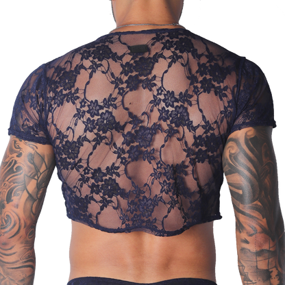 Prolix Blue Croop Top vista posterior de Gigo Underwear
