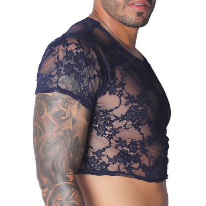 Prolix Blue Croop Top vista frontal de Gigo Underwear
