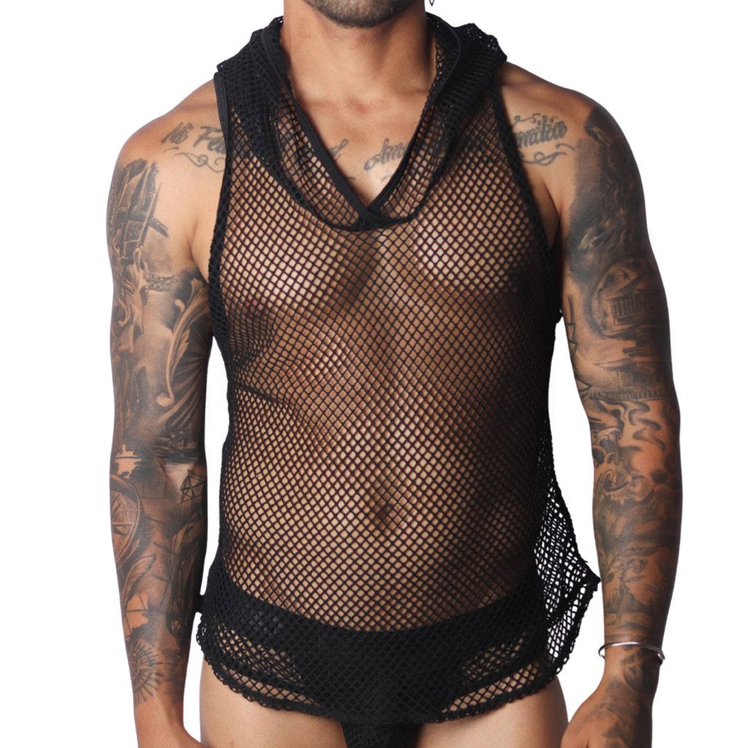 Provocative Black Hoody Tshirt de Gigo Underwear