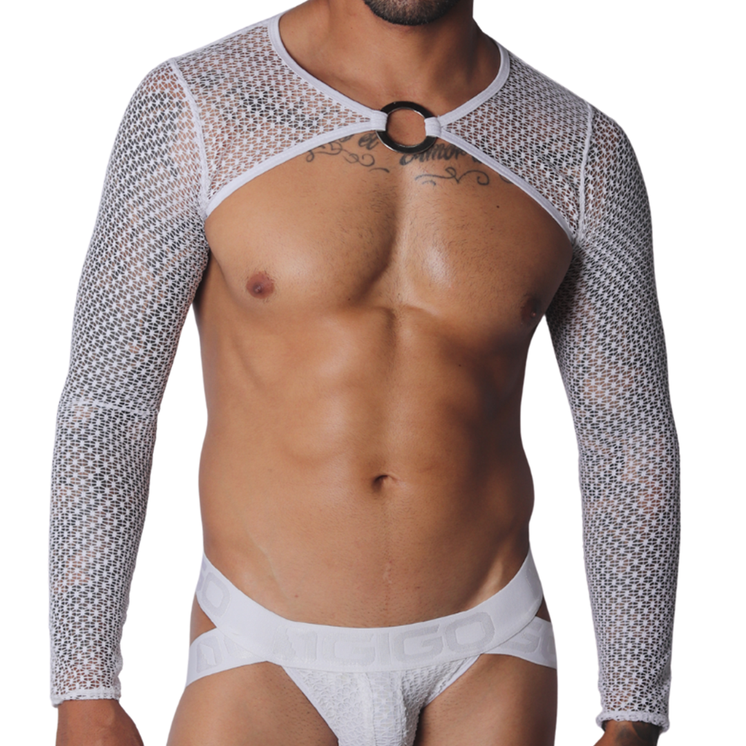 Provocative White Harness de Gigo Underwear
