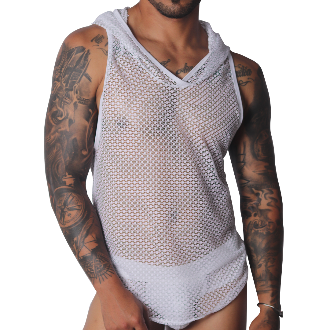 Provocative White Hoody Tshirt de Gigo Underwear