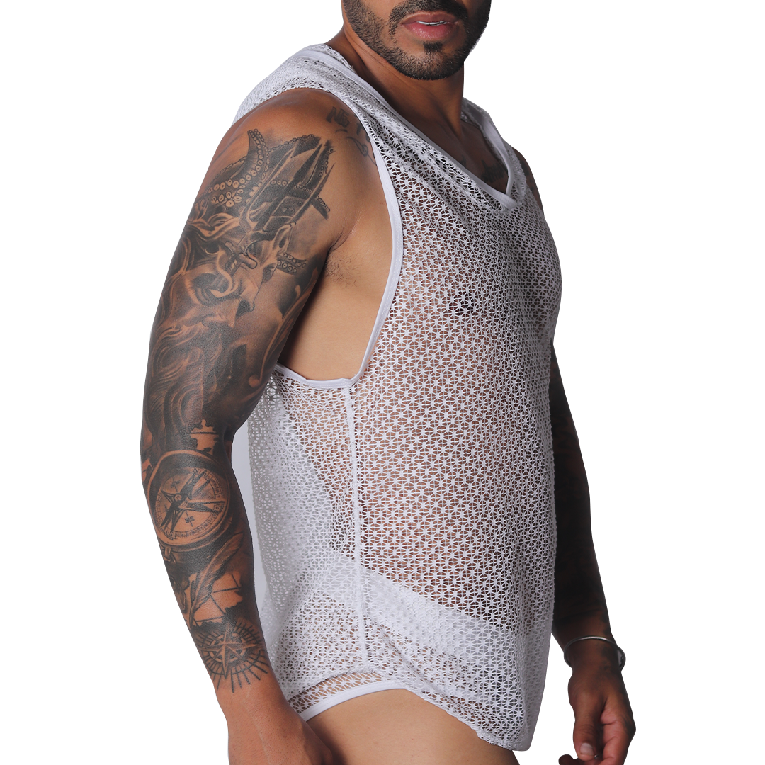 Provocative White Hoody Tshirt vista frontal de Gigo Underwear