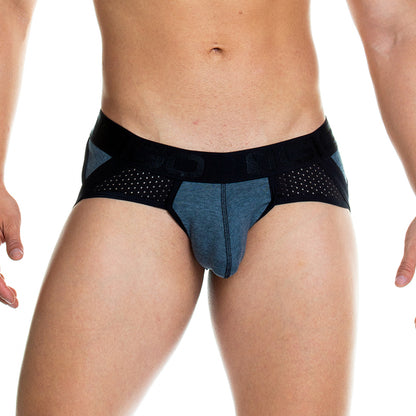 Prudence Black Brief Jockstrap vista posterior de Gigo Underwear