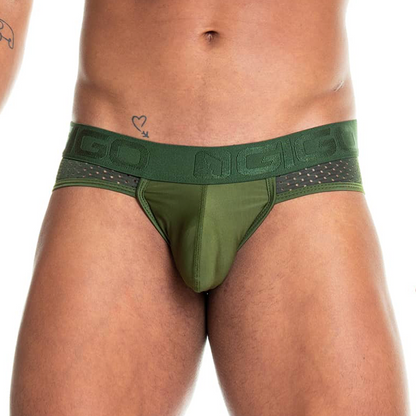Prudence Green Brief vista frontal de Gigo Underwear