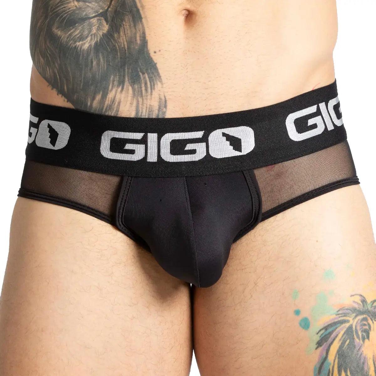 PURITY BLACK BRIEF - Pantaloncillo negro para hombres con copa que permite realce