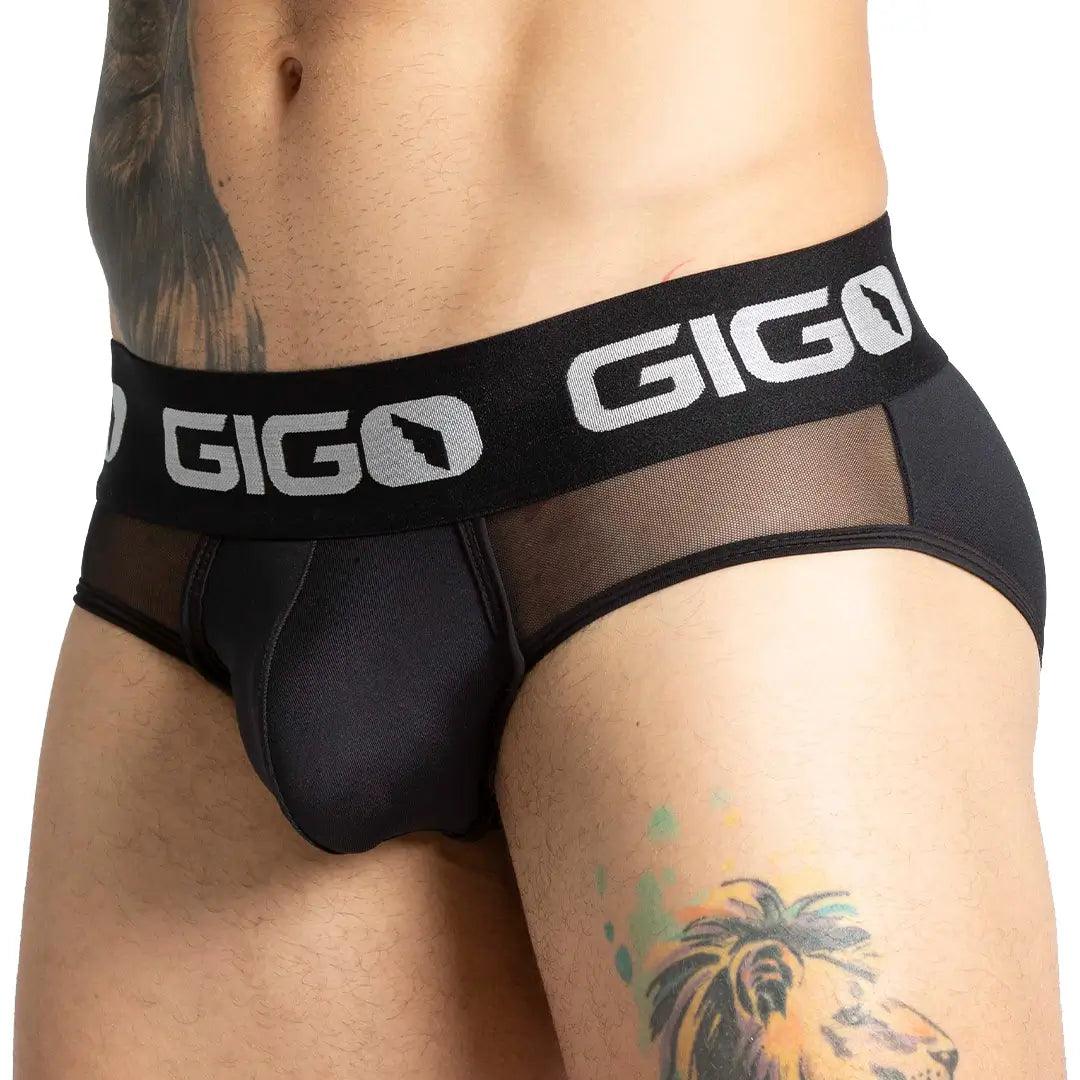 PURITY BLACK BRIEF - Pantaloncillo negro para hombres con copa que permite realce