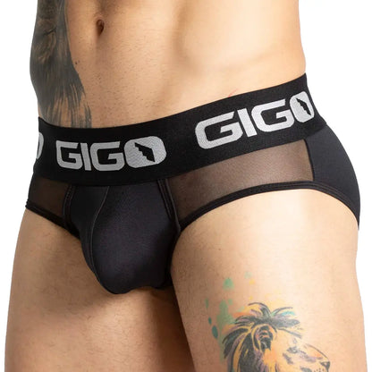 Purity Black Brief vista frontal de Gigo Underwear