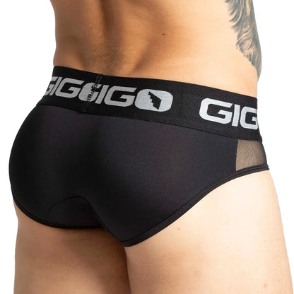Purity Black Brief vista posterior de Gigo Underwear