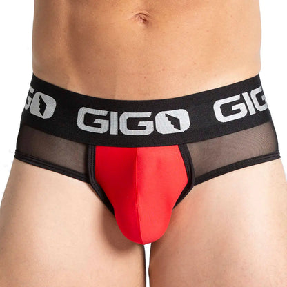 Purity Red Brief vista frontal de Gigo Underwear
