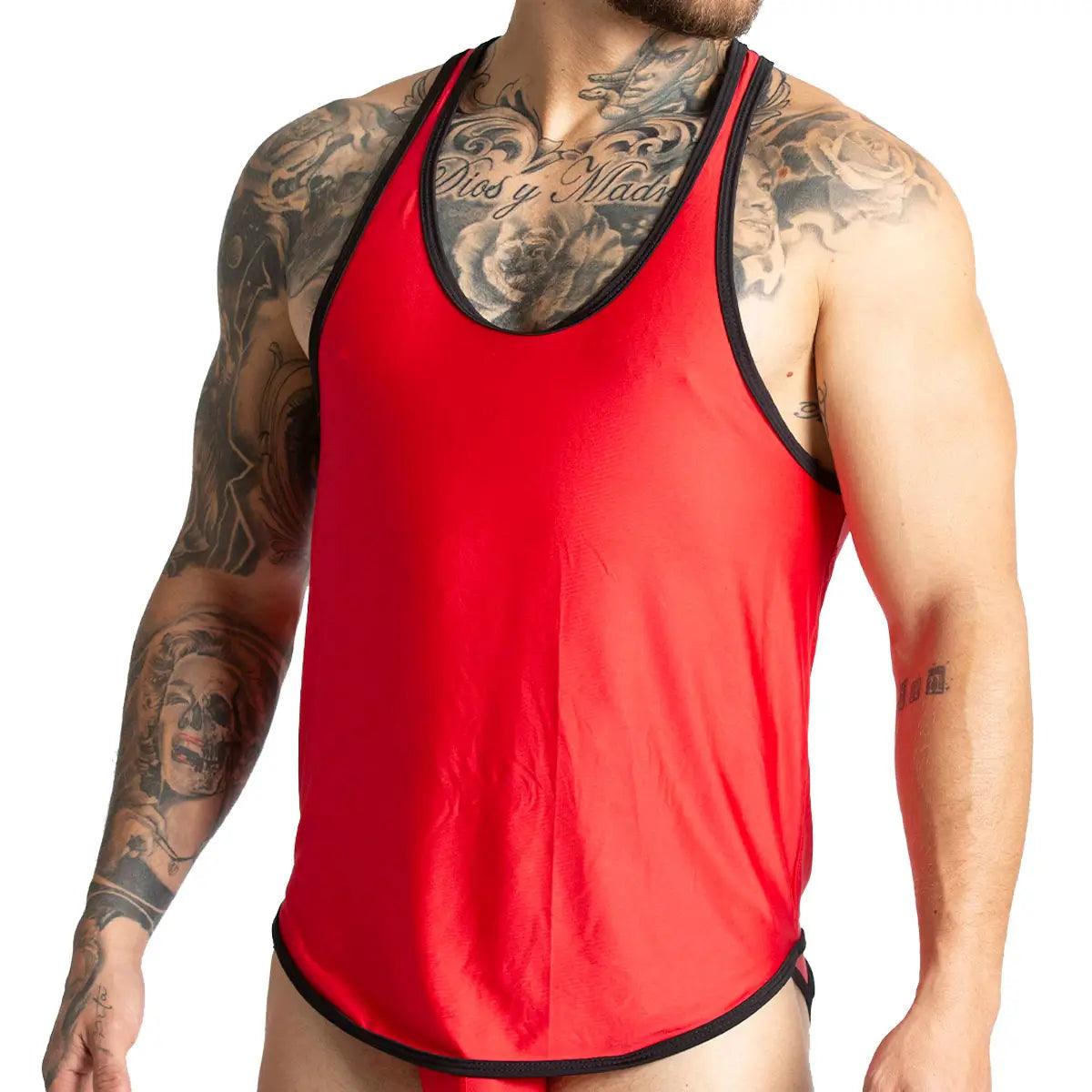 PURITY RED TANK - Camiseta roja sexy para hombres, camiseta sin mangas