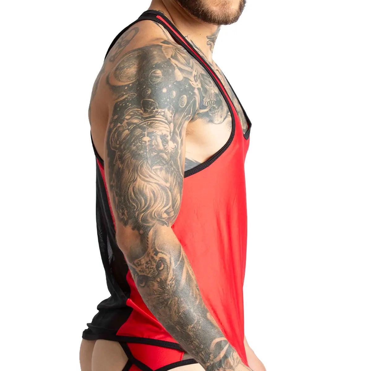 PURITY RED TANK - Camiseta roja sexy para hombres, camiseta sin mangas
