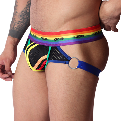 Pride Jockstrap vista frontal de Gigo Underwear
