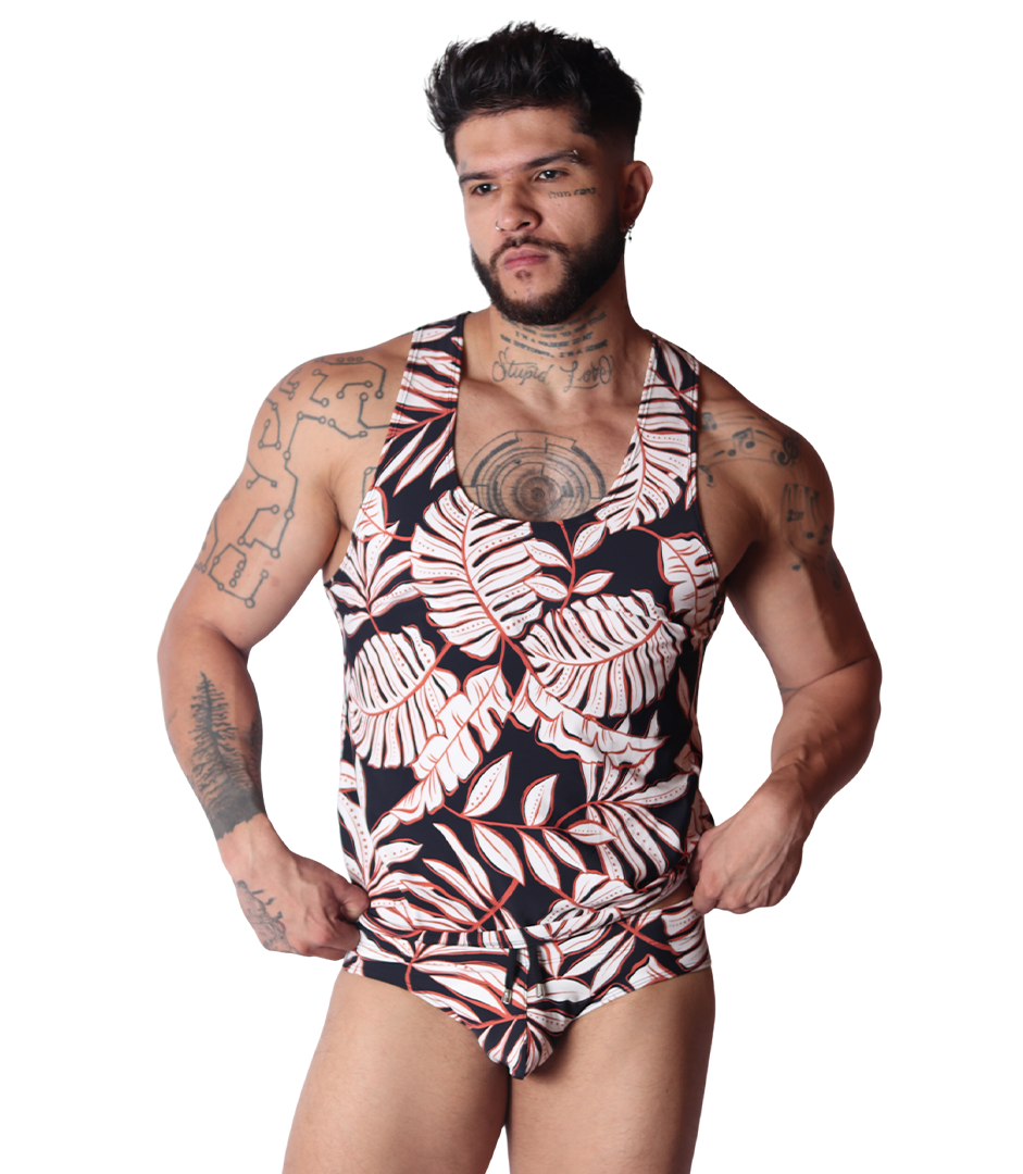 Prisma Black Tank en modelo de Gigo Underwear