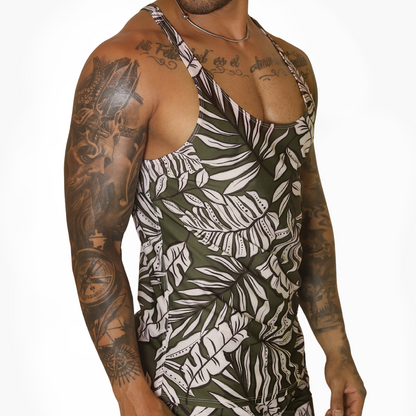 Prisma Green Tank vista frontal de Gigo Underwear