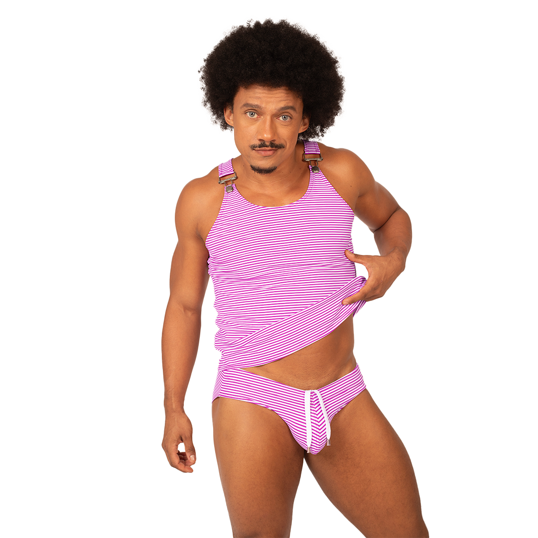 Rank Purple Tank en modelo de Gigo Underwear