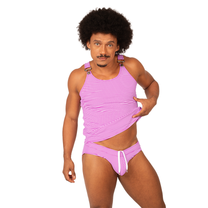 Rank Purple Tank en modelo de Gigo Underwear