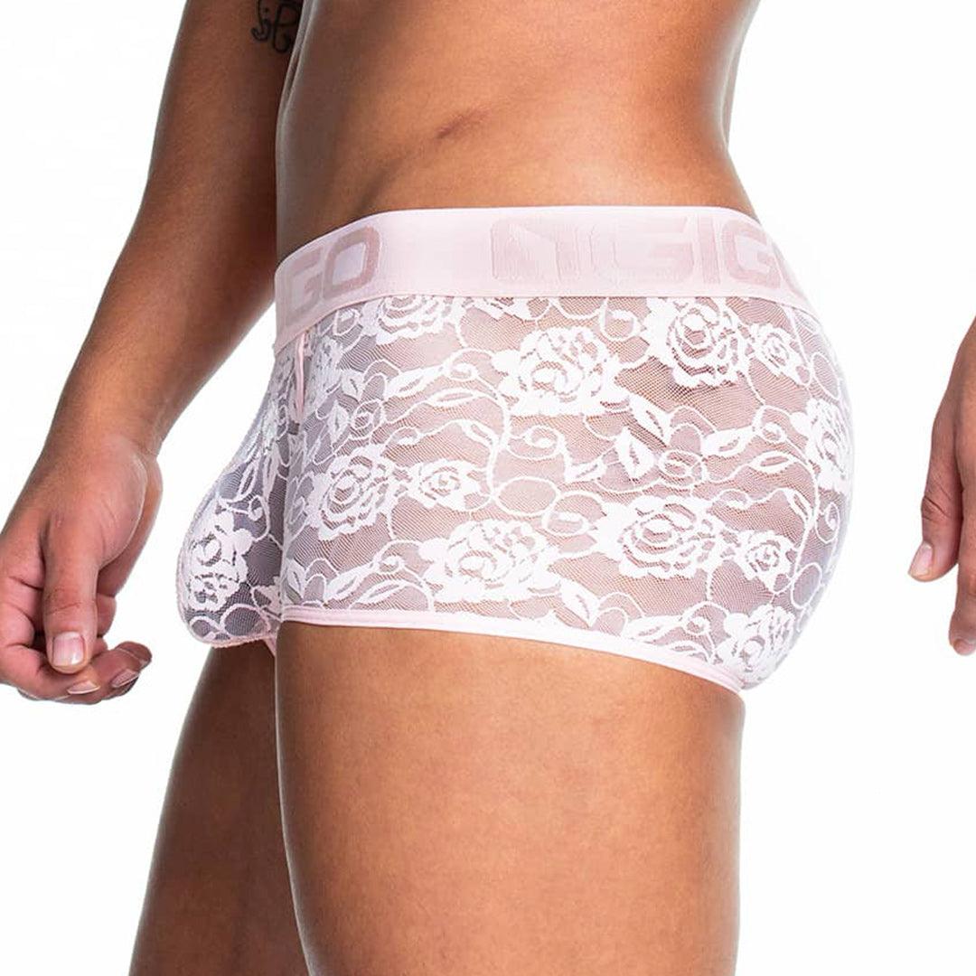 REDEMOTION PINK TRUNK - Boxer de encaje rojo sexy para hombres