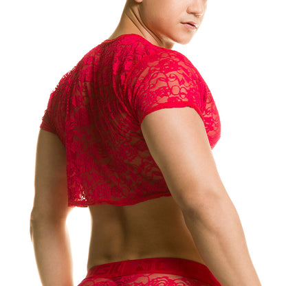 Redemotion Red Croop Top vista frontal de Gigo Underwear