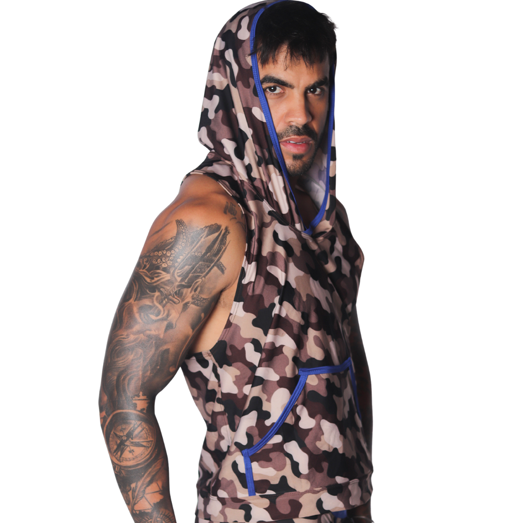 Trend Blue Hoody Tshirt vista posterior de Gigo Underwear