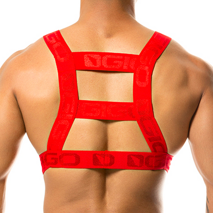 Resistless Red Harness vista frontal de Gigo Underwear