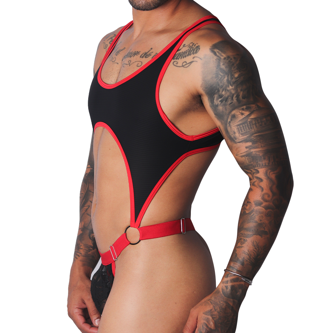 Romantic Black Body vista frontal de Gigo Underwear