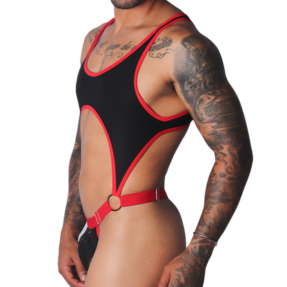 Romantic Black Body vista frontal de Gigo Underwear