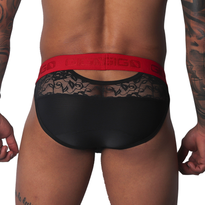 Romantic Black Brief vista posterior de Gigo Underwear