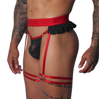 Romantic Black Gelbert Belt vista frontal de Gigo Underwear