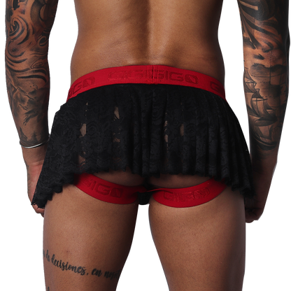 Romantic Black Skirt vista posterior de Gigo Underwear