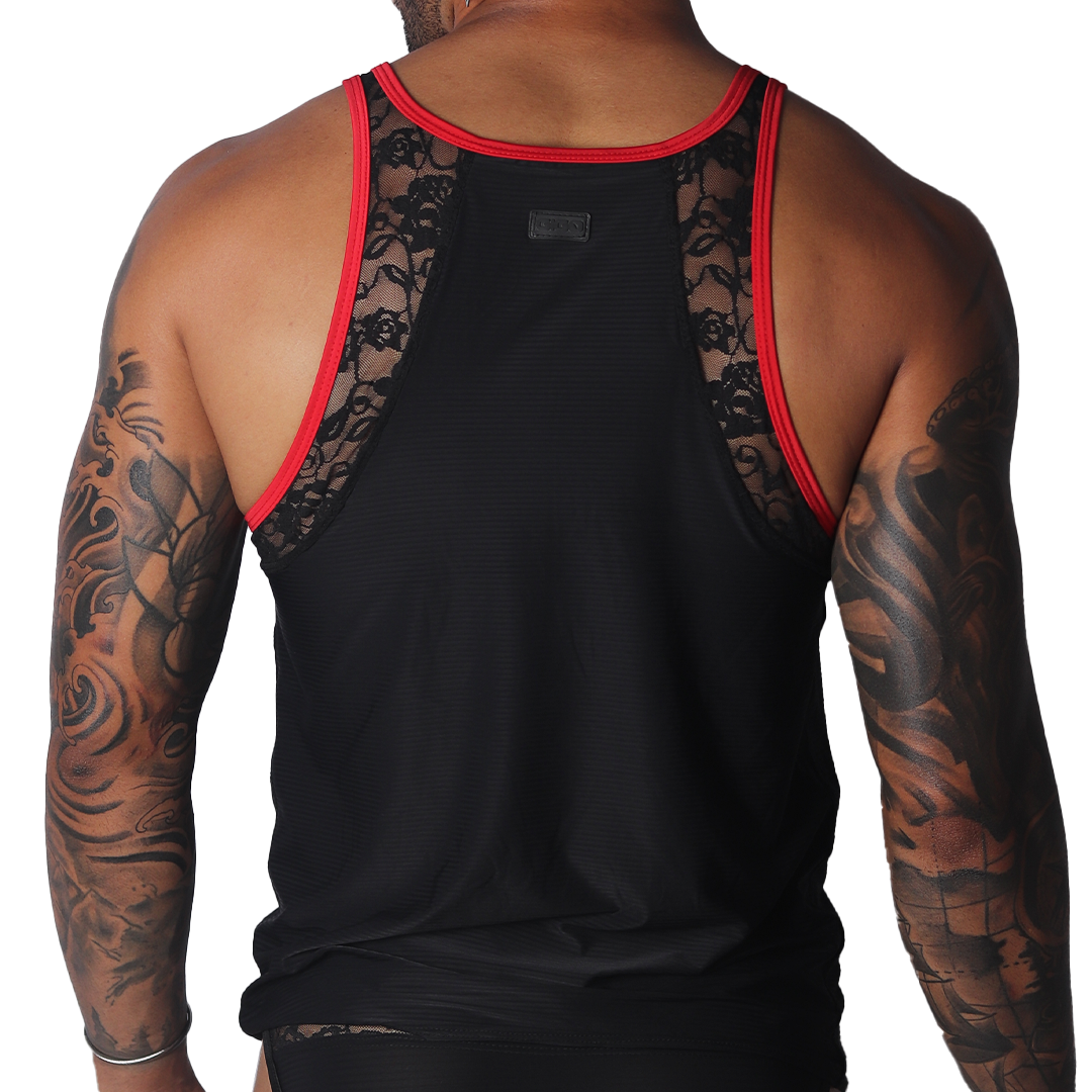 Romantic Black Tank vista posterior de Gigo Underwear