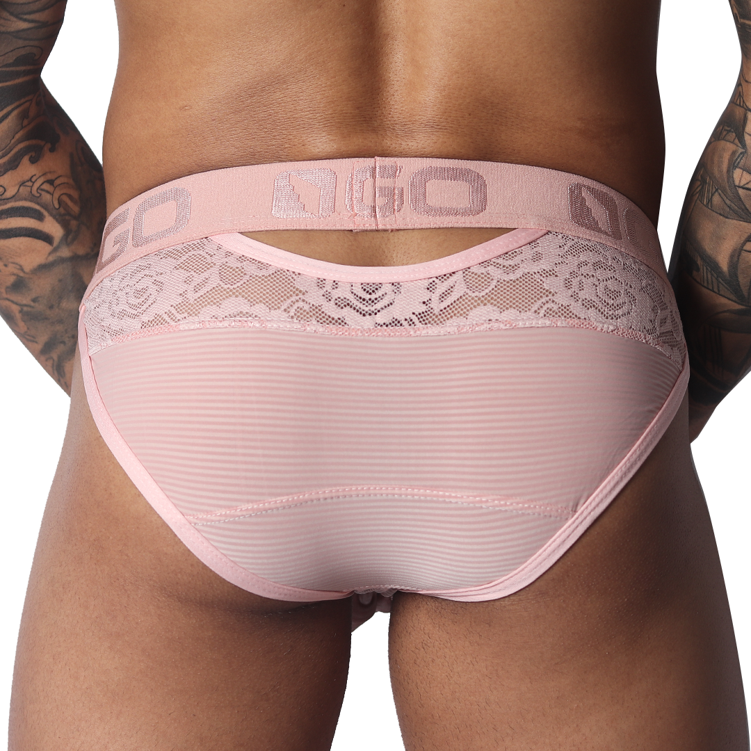 Romantic Pink Brief vista posterior de Gigo Underwear