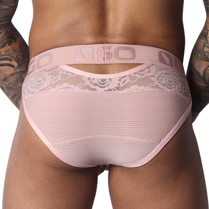 Romantic Pink Brief vista posterior de Gigo Underwear