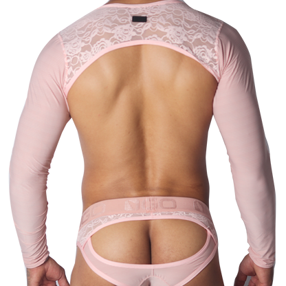 Romantic Pink Harness vista posterior de Gigo Underwear