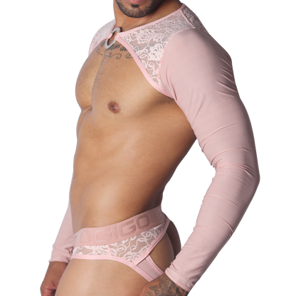 Romantic Pink Harness vista frontal de Gigo Underwear