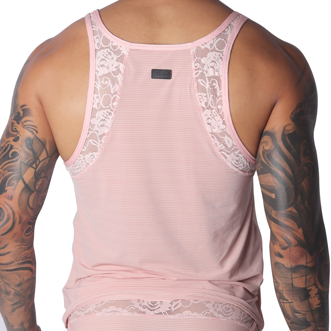 Romantic Pink Tank vista posterior de Gigo Underwear