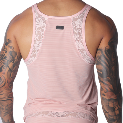 Romantic Pink Tank vista posterior de Gigo Underwear