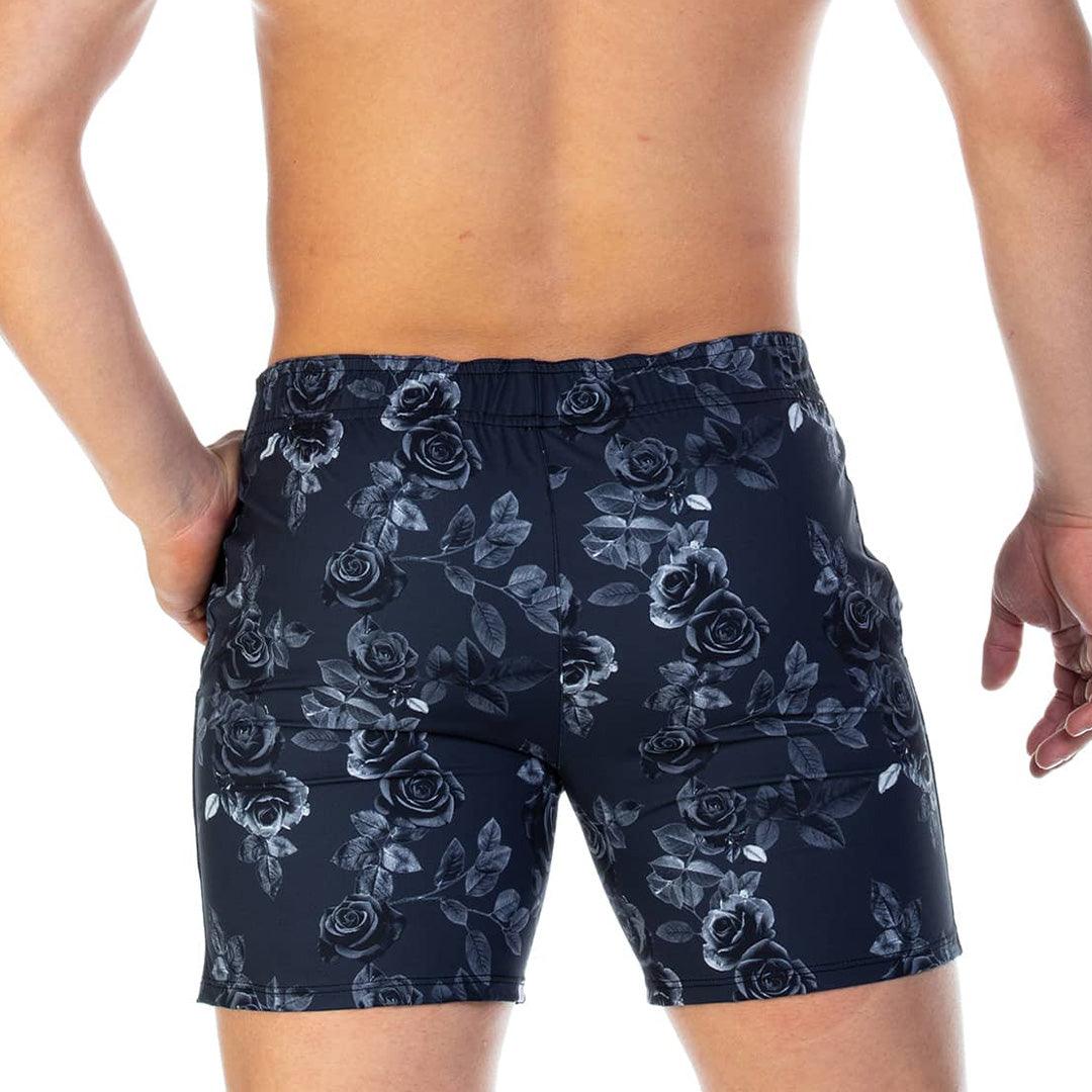 ROSE BLACK BEACHWEAR - Pantalones cortos de baño estampados para hombres