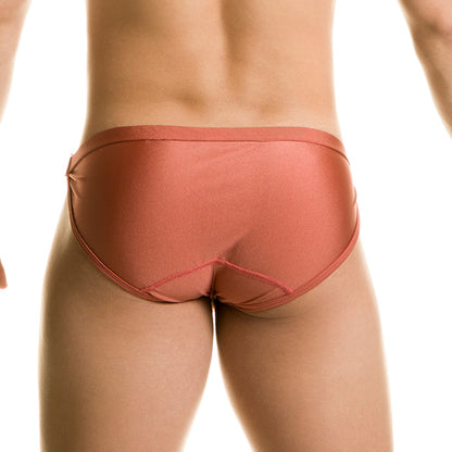 Rush Brown Swim Brief vista frontal de Gigo Underwear