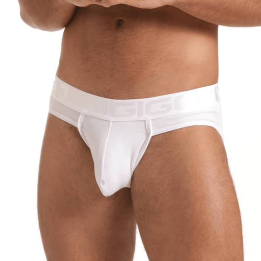 SCANALING WHITE BRIEF JOCKSTRAP - Gigo Underwear Colombia