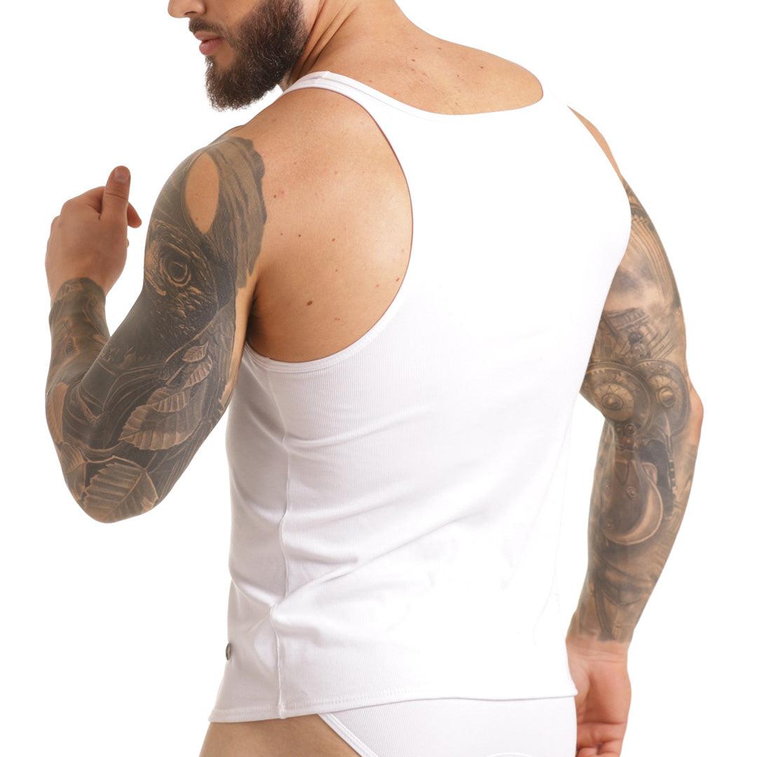 SCANALING WHITE TANK - Gigo Underwear Colombia