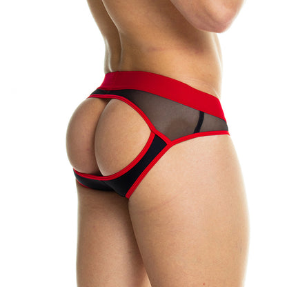 Skin Red Brief Jockstrap vista frontal de Gigo Underwear