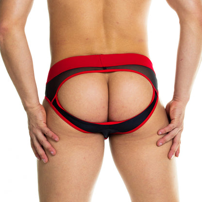 Skin Red Brief Jockstrap en modelo de Gigo Underwear