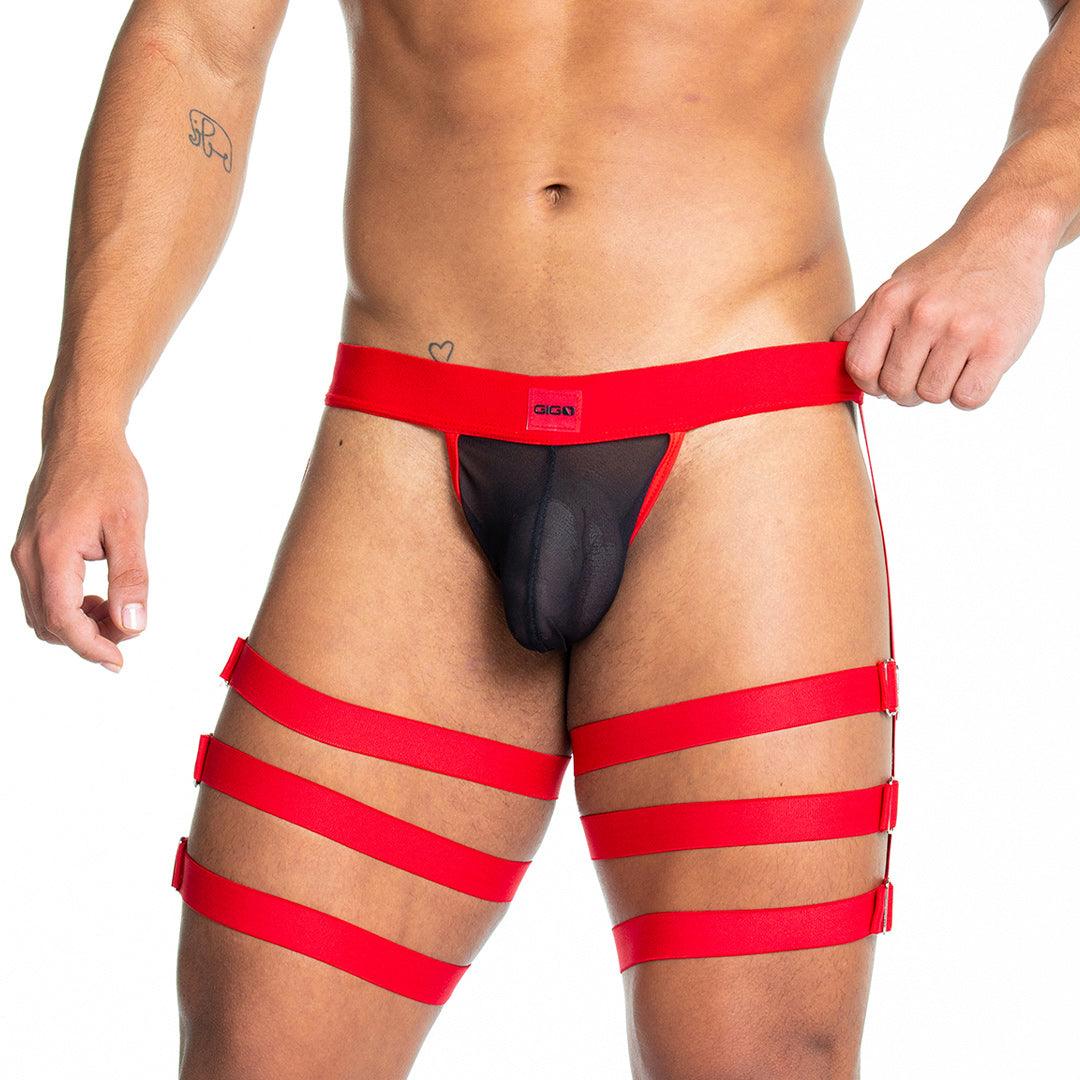 SKIN RED GELBERT BELT - Jockstrap negro sexy para hombres